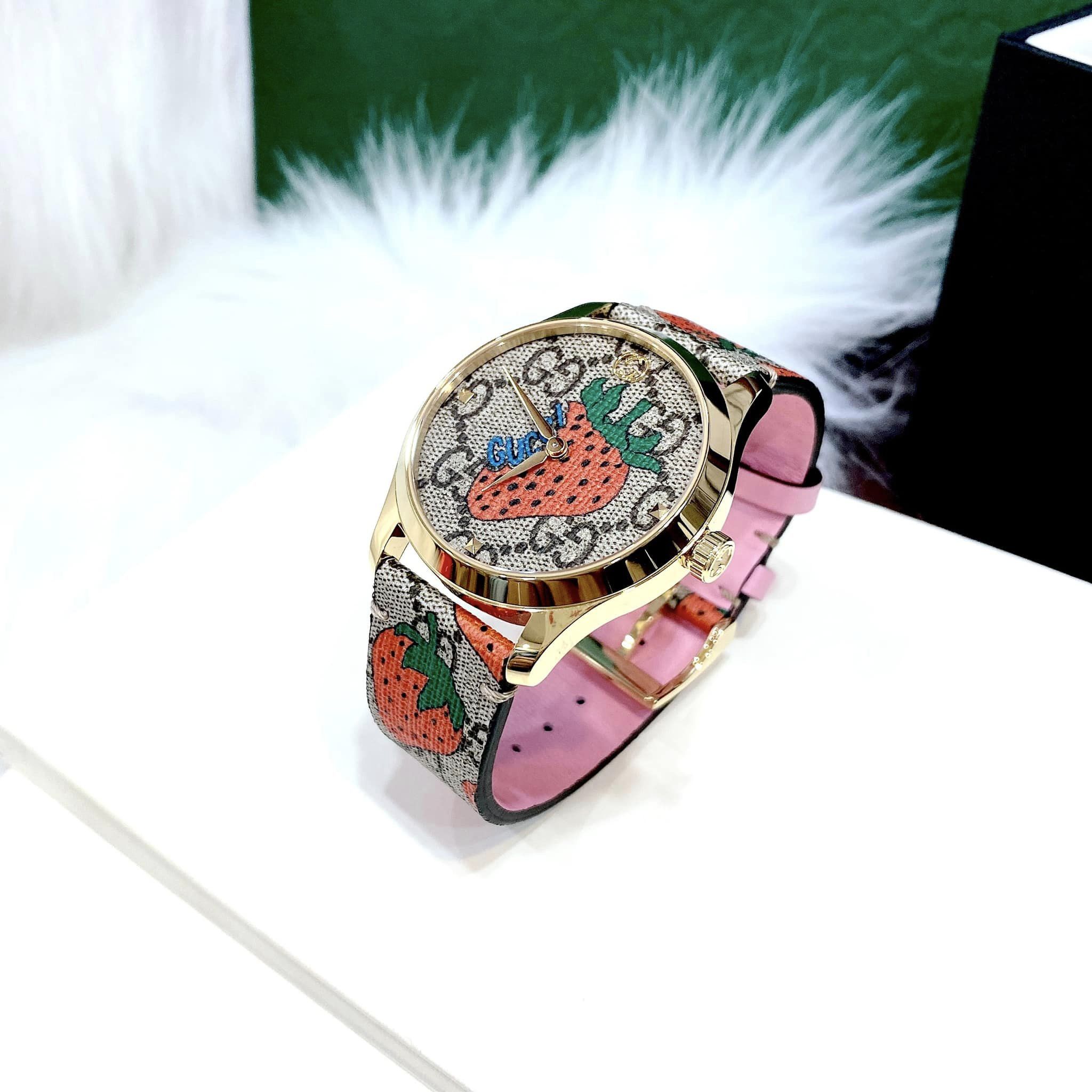 Gucci G Timeless Brown Dial Brown Leather Strap Watch For Women - YA1264133