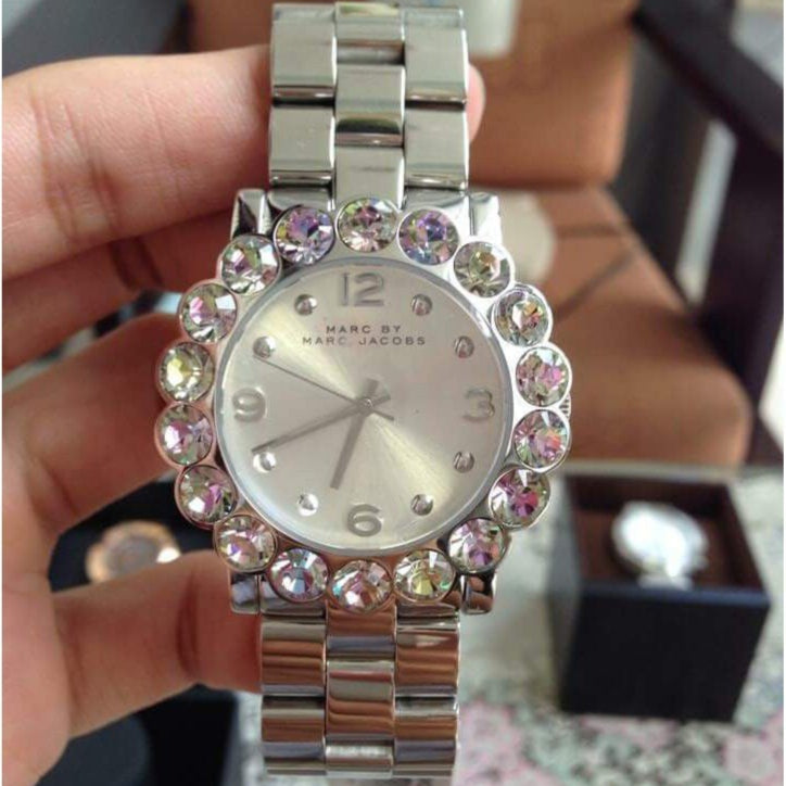 Marc Jacobs Amy Silver Dial Silver Steel Strap Watch for Women - MBM3222