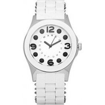 Marc Jacobs Rock White Dial White Silicone Strap Watch for Women - MBM2532