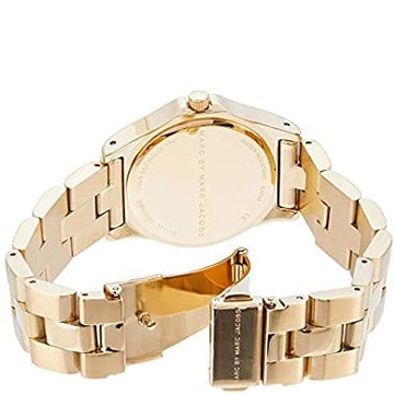 Marc Jacobs Blade White Dial Gold Steel Strap Watch for Women - MBM3050