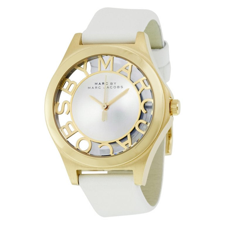 Marc Jacobs Henry Skeleton White Dial White Leather Strap Watch for Women - MBM1339
