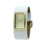 Marc Jacobs Champagne Dial White Leather Strap Watch for Women - MBM2043