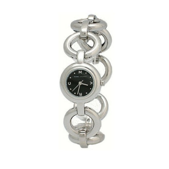 Marc Jacobs Amy Black Dial Silver Steel Strap Watch for Women - MBM3004