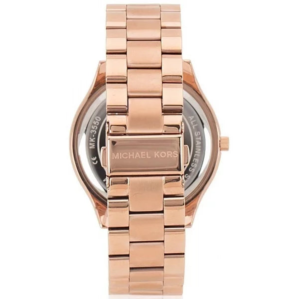 Michael Kors Runway Pink Dial Rose Gold Steel Strap Watch for Women - MK3550