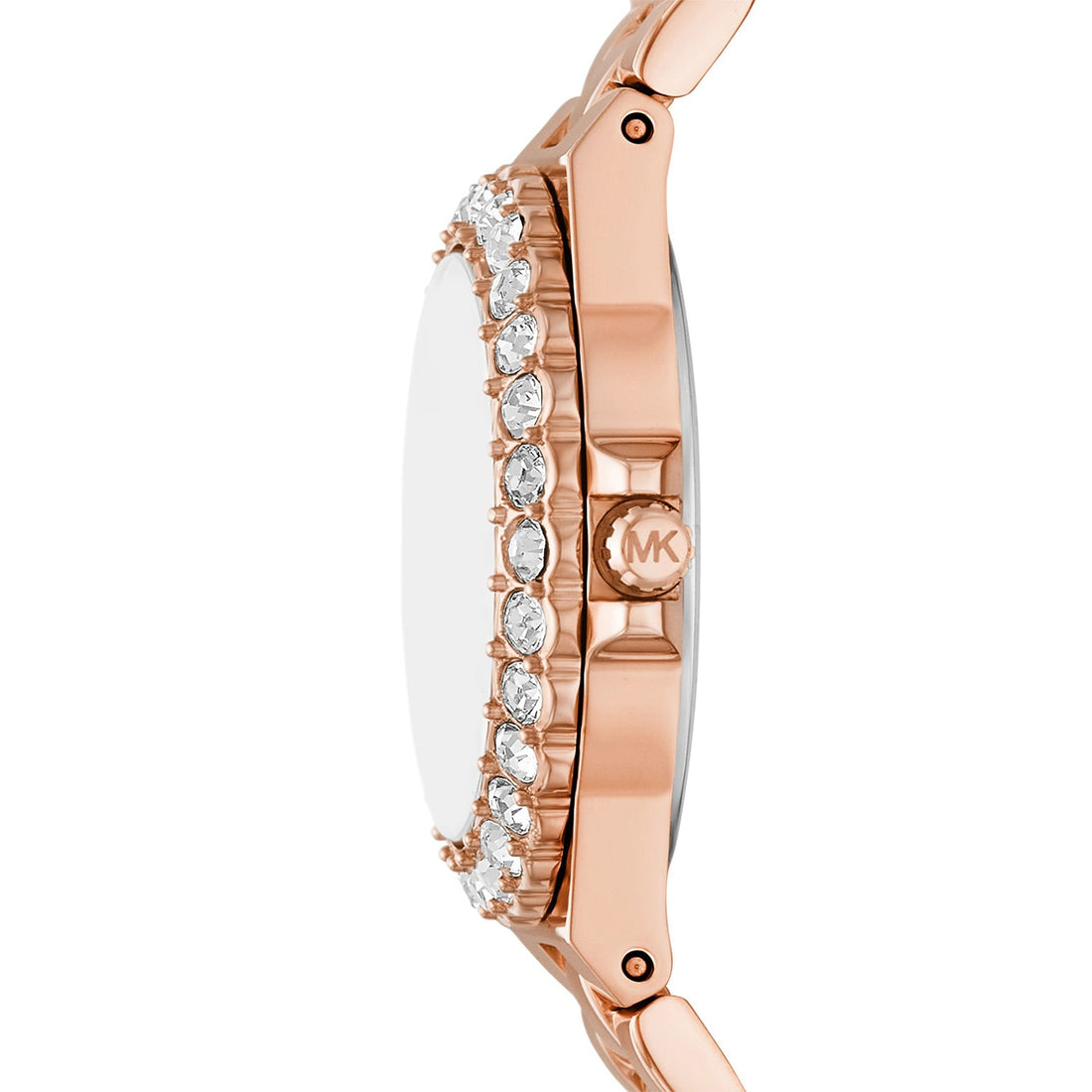 Michael Kors Lennox Analog Pink Dial Rose Gold Steel Strap Watch For Women - MK7396