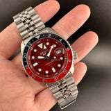 Seiko 5 Sports Thong Sia Limited Edition Red Dial Silver Steel Strap Watch For Men - SSK031K1