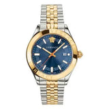 Versace Hellenyium Quartz Blue Dial Two Tone Steel Strap Watch For Men - VEVK00520