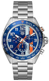 Tag Heuer Formula 1 Gulf Edition Chronograph Blue Dial Silver Steel Strap Watch for Men - CAZ101AT.BA0842
