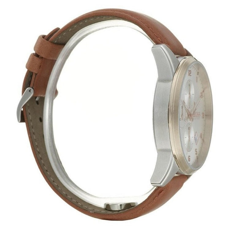 Hugo Boss Skymaster White Dial Brown Leather Strap Watch for Men - 1513786