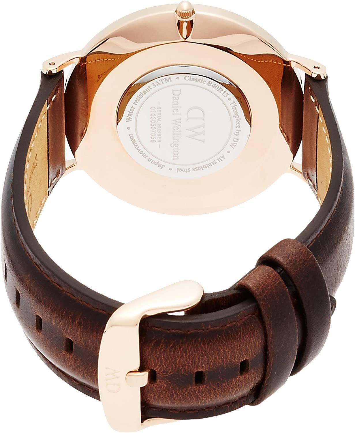 Daniel Wellington Classic Bristol White Dial Brown Leather Strap Watch For Men - DW00100009