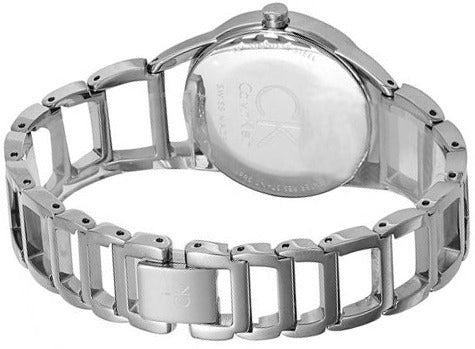 Calvin Klein Stately Black Dial Silver Steel Strap Watch for Women - K3G2312S