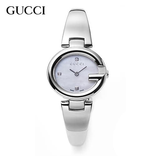 Gucci Guccissima Diamonds Mother of Pearl Dial Silver Steel Strap Watch For Women - YA134504