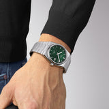 Tissot PRX Powermatic 80 Green Dial Silver Steel Strap Watch For Men - T137.407.11.091.00