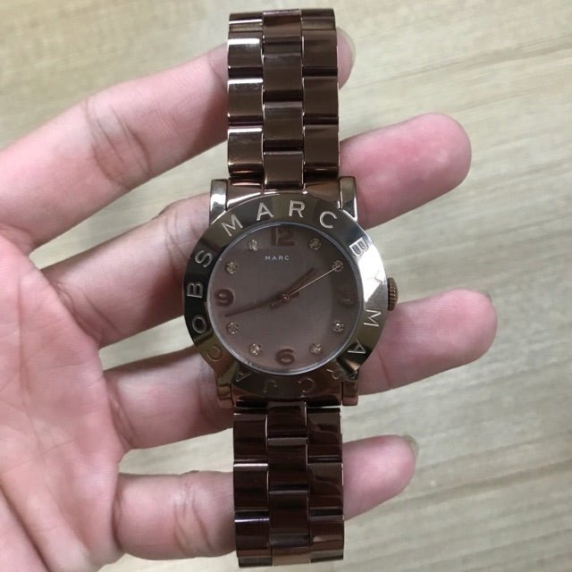 Marc Jacobs Amy Brown Dial Brown Steel Strap Watch for Women - MBM3119