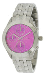 Marc Jacobs Peeker Chronograph Pink Dial Silver Steel Strap Watch for Women - MBM3372