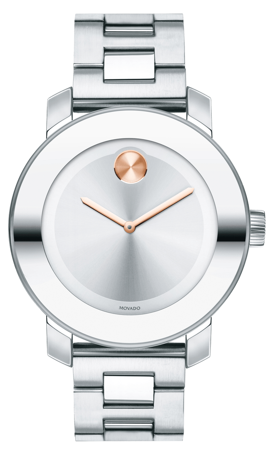 Movado Bold Silver Dial Silver Steel Strap Watch For Women - 3600084