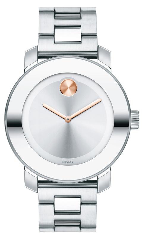 Movado Bold Silver Dial Silver Steel Strap Watch For Women - 3600084