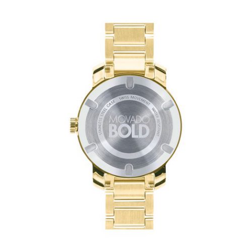Movado Bold Gold Dial Gold Steel Strap Watch for Women - 3600323