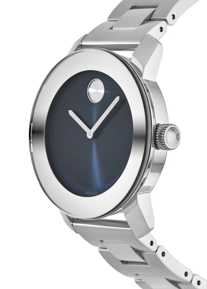 Movado Bold Blue Dial Silver Steel Strap Watch for Women - 3600396