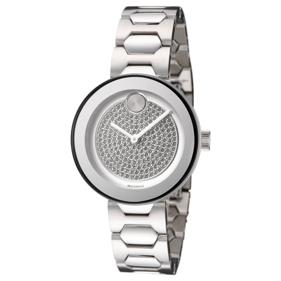 Movado Bold Silver Dial Silver Steel Strap Watch For Women - 3600567