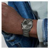 Movado Bold Verso Grey Dial Grey Steel Strap Watch for Men - 3600860