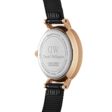 Daniel Wellington Petite Reading White Dial Black Leather Strap Watch For Women - DW00100173