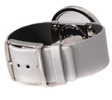 Calvin Klein Glam Transparent Silver Dial Grey Leather Strap Watch for Women - K9423193