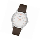 Emporio Armani Herren White Dial Brown Leather Strap Watch For Men - AR11103
