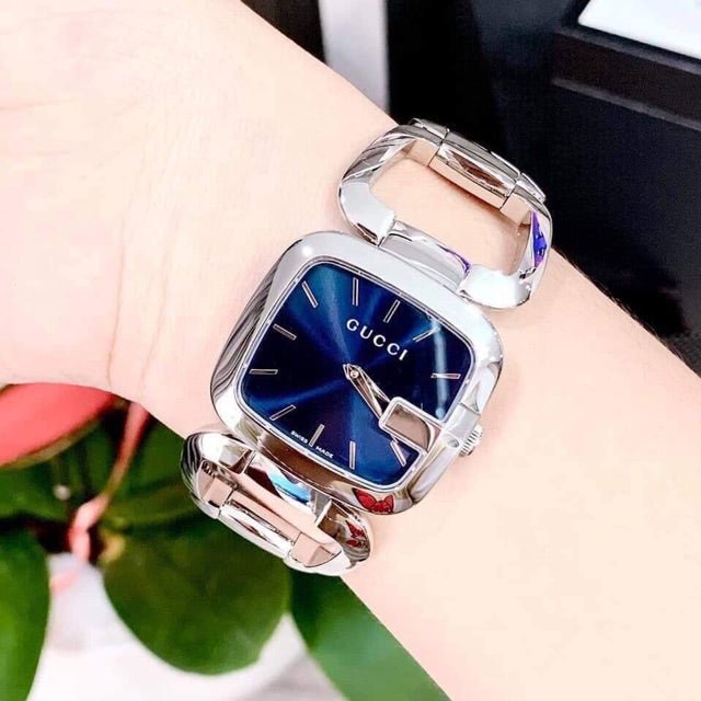 Gucci G Gucci Blue Dial Silver Steel Strap Watch For Women - YA125405