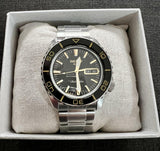 Seiko 5 Sport Automatic SKX Series Black Dial Silver Steel Strap Watch for Men - SRPK99K1