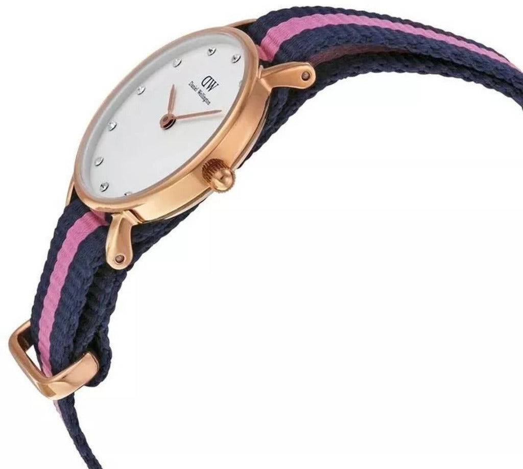 Daniel Wellington Classy Winchester White Dial Two Tone NATO Strap Watch For Women - DW00100077