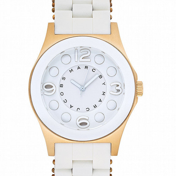 Marc Jacobs Pelly White Dial White Silicone Strap Watch for Women - MBM2526