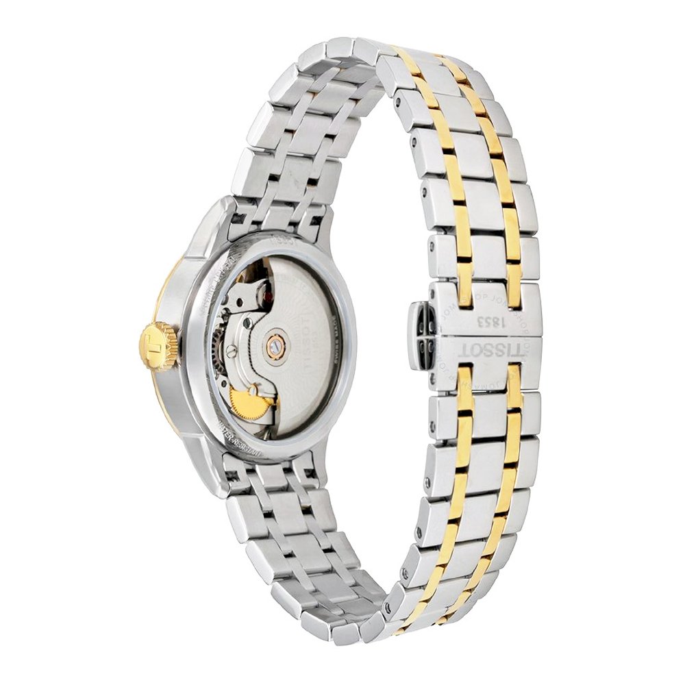 Tissot Chemin Des Tourelles Powermatic 80 Lady Mother of Pearl White Dial Two Tone Steel Strap Watch For Women - T099.207.22.118.00