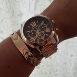 Michael Kors Bradshaw Blue Dial Two Tone Steel Strap Watch for Women - MK5976