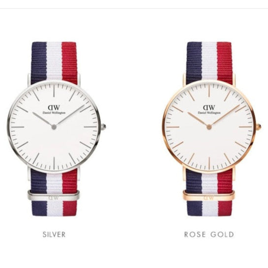 Daniel Wellington Classic Cambridge White Dial Two Tone NATO Strap Watch For Men - DW00100003