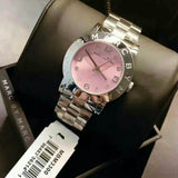 Marc Jacobs Amy Life Pink Dial Silver Steel Strap Watch for Women - MBM3300
