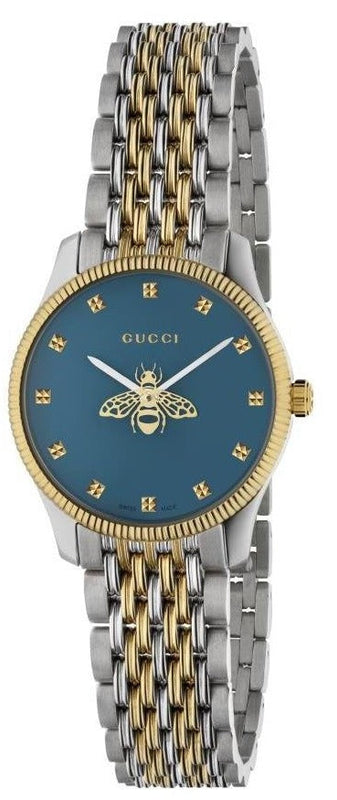 Gucci G Timeless Quartz Blue Dial Two Tone Steel Strap Watch For Women - YA1265029