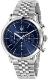 Maserati Epoca Chronograph Blue Dial Silver Steel Strap Watch For Men - R8873618024