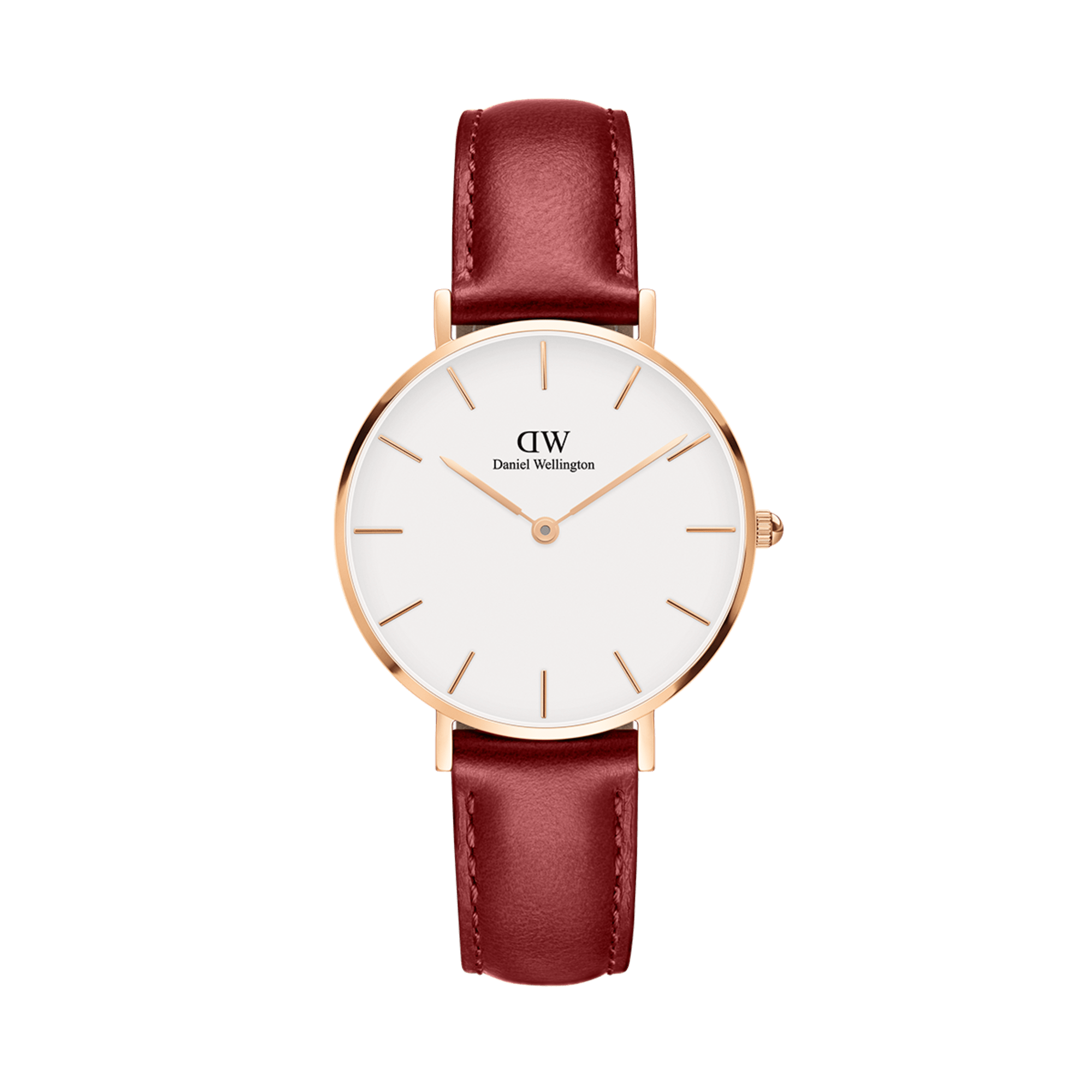 Daniel Wellington Classic Suffolk White Dial Brown Leather Strap Watch For Women - DW00100120