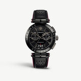 Versace V-Racer Aion Chronograph Black Dial Black Leather Strap Watch for Men - VBR030017