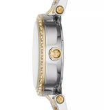 Michael Kors Parker White Dial Two Tone Steel Strap Watch for Women - MK6055