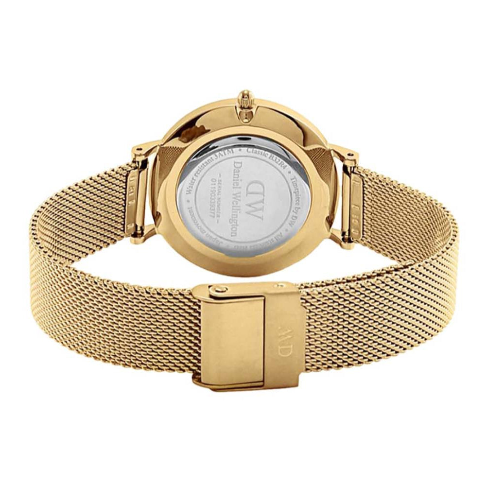 Daniel Wellington Petite Emerald Green Dial Gold Mesh Strap Watch For Women - DW00100480