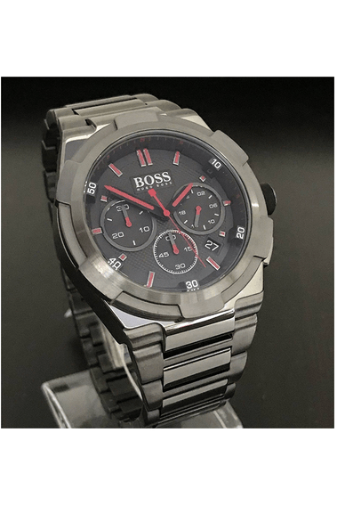 Hugo Boss Supernova Grey Dial Grey Steel Strap Watch for Men - 1513361