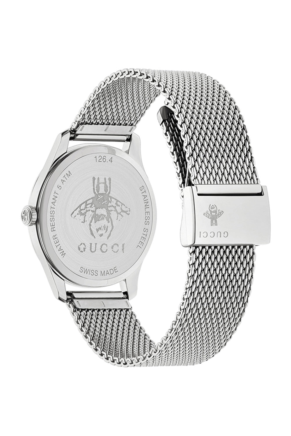 Gucci G-Timeless Turquoise Mother of Pearl Dial Silver Mesh Bracelet Watch For Women - YA126582