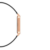 Daniel Wellington Quadro Pressed Ashfield Black Dial Black Mesh Strap Watch for Women - DW00100467