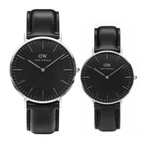 Daniel Wellington Classic Sheffield Black Dial Black Leather Strap Watch For Women - DW00100145