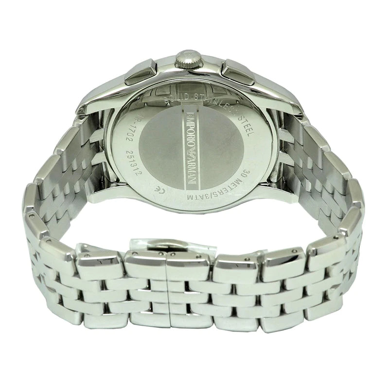 Emporio Armani Velente Chronograph Quartz Silver Dial Silver Steel Strap Watch For Men - AR1702