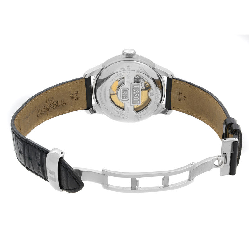 Tissot T Classic Le Locle Automatic Silver Dial Black Leather Strap Watch For Men - T41.1.423.33