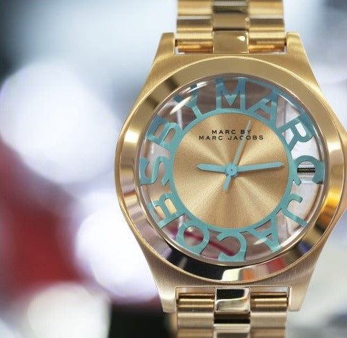 Marc Jacobs Henry Rose Gold Dial Rose Gold Steel Strap Watch for Women - MBM3296