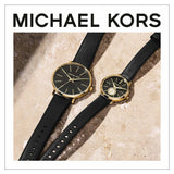 Michael Kors Pyper Black Dial Black Leather Strap Watch For Women - MK2747